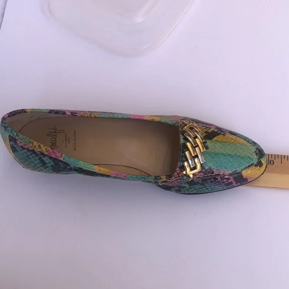 Amalfi Multicolor Snake Print Loafers with Gold Accent - Picture 9 of 16